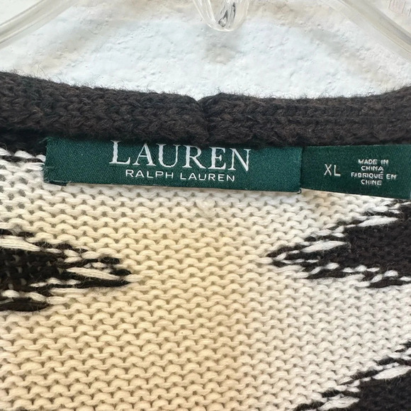 Lauren Ralph Lauren Geo Aztec Print Kimono Cardigan Black and White XL - Picture 6 of 10